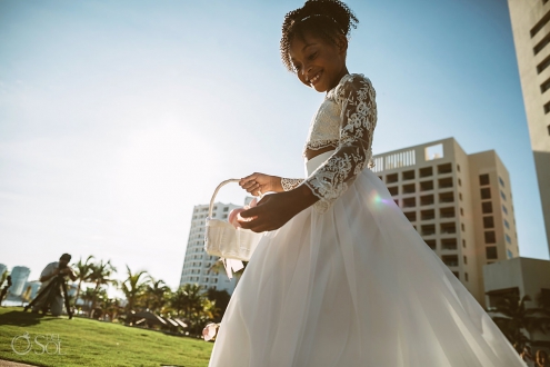flower girl black wedding Cancun Hyatt Ziva