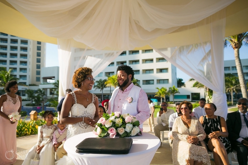 destination black wedding ceremony Hyatt Ziva Cancun