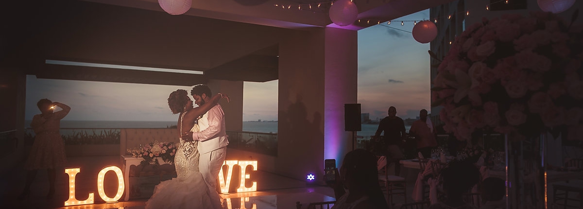 Hyatt Ziva Cancun sky terrace wedding reception