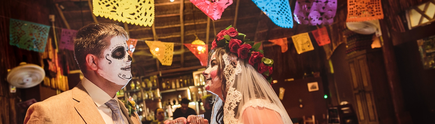 Day of the Dead Wedding couple