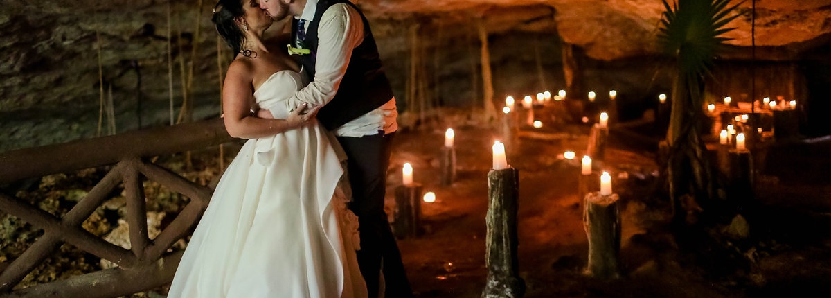 romantic candle lit cave unique wedding photos