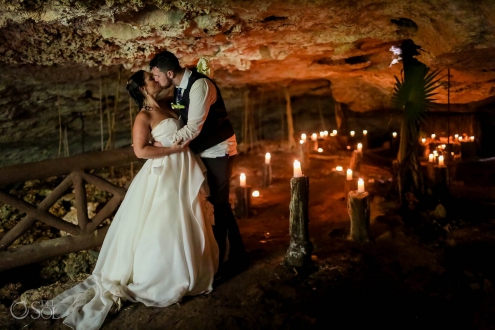 romantic candle lit cave unique wedding photos