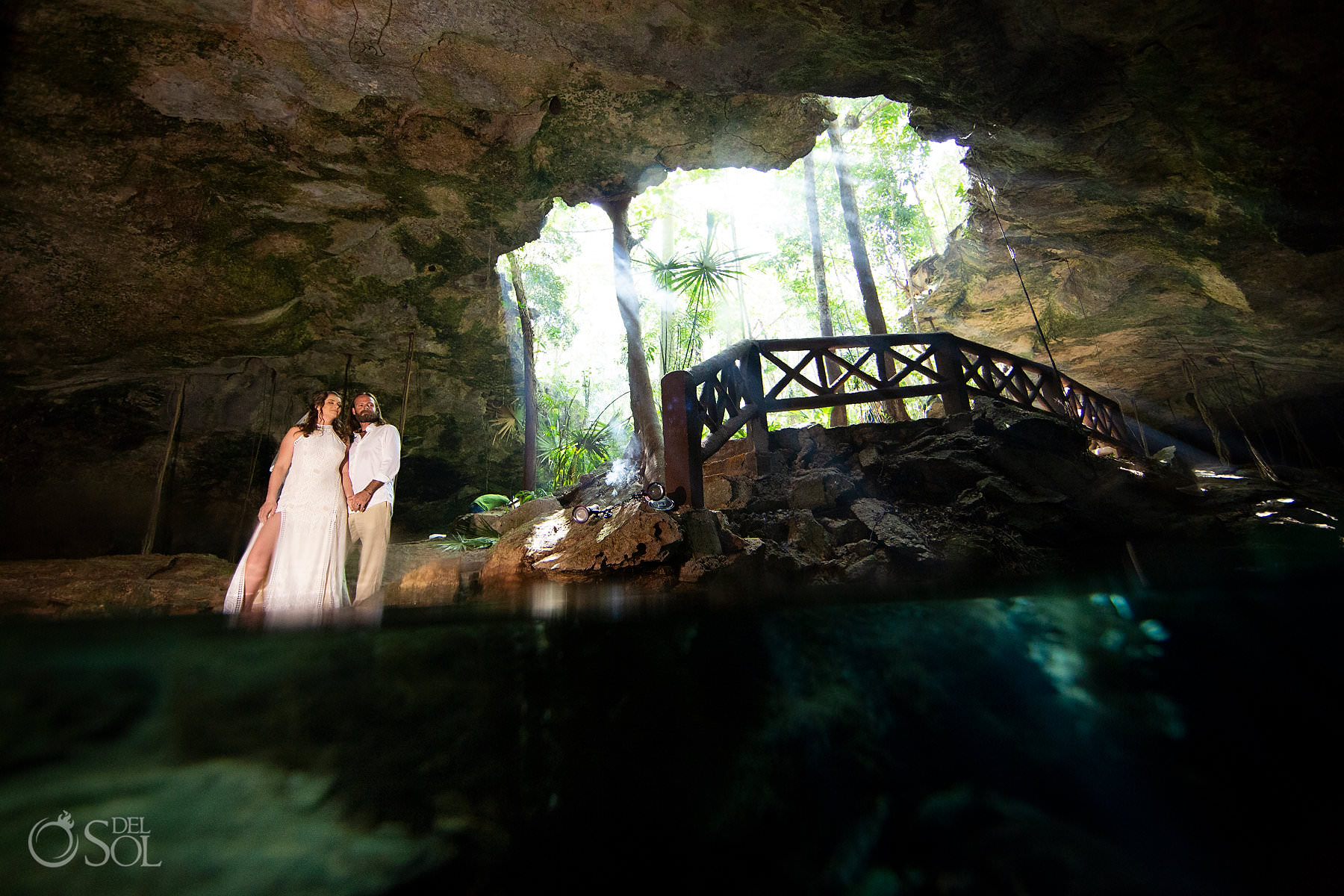 Tulum cenote wedding ceremony cave pictures bride and groom elope