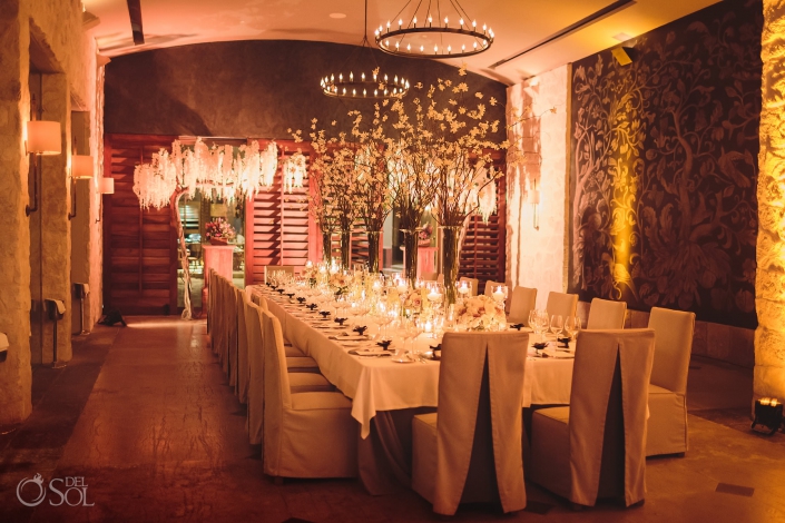 Decor Nizuc Cancun luxury wedding reception decor by Blossom Events and Wedding Designs