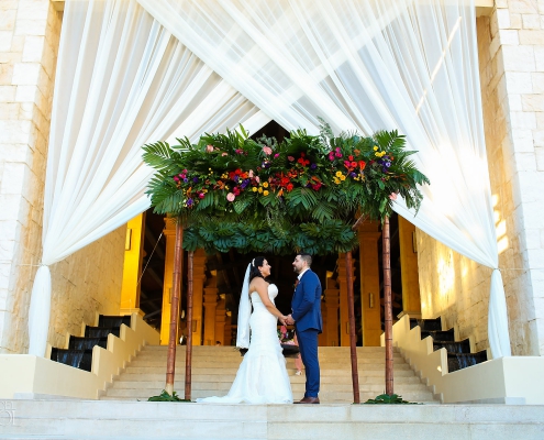 Dreams Riviera Cancun Grand Staircase Wedding photography