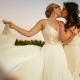 Homosexual Brides Kissing at Isla Mujeres lesbian wedding Zama Beach