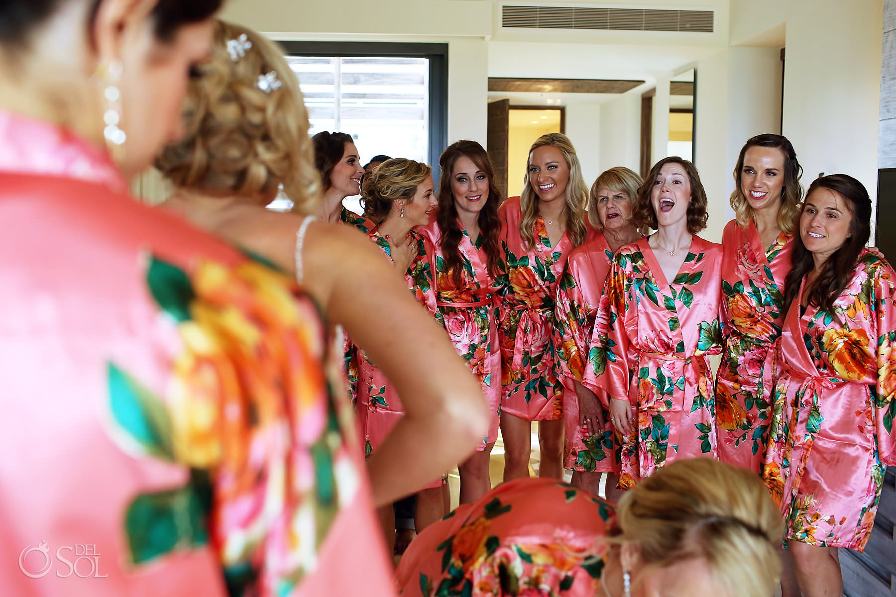 Andaz Mayakoba Wedding bride with bridesmaids getting ready 