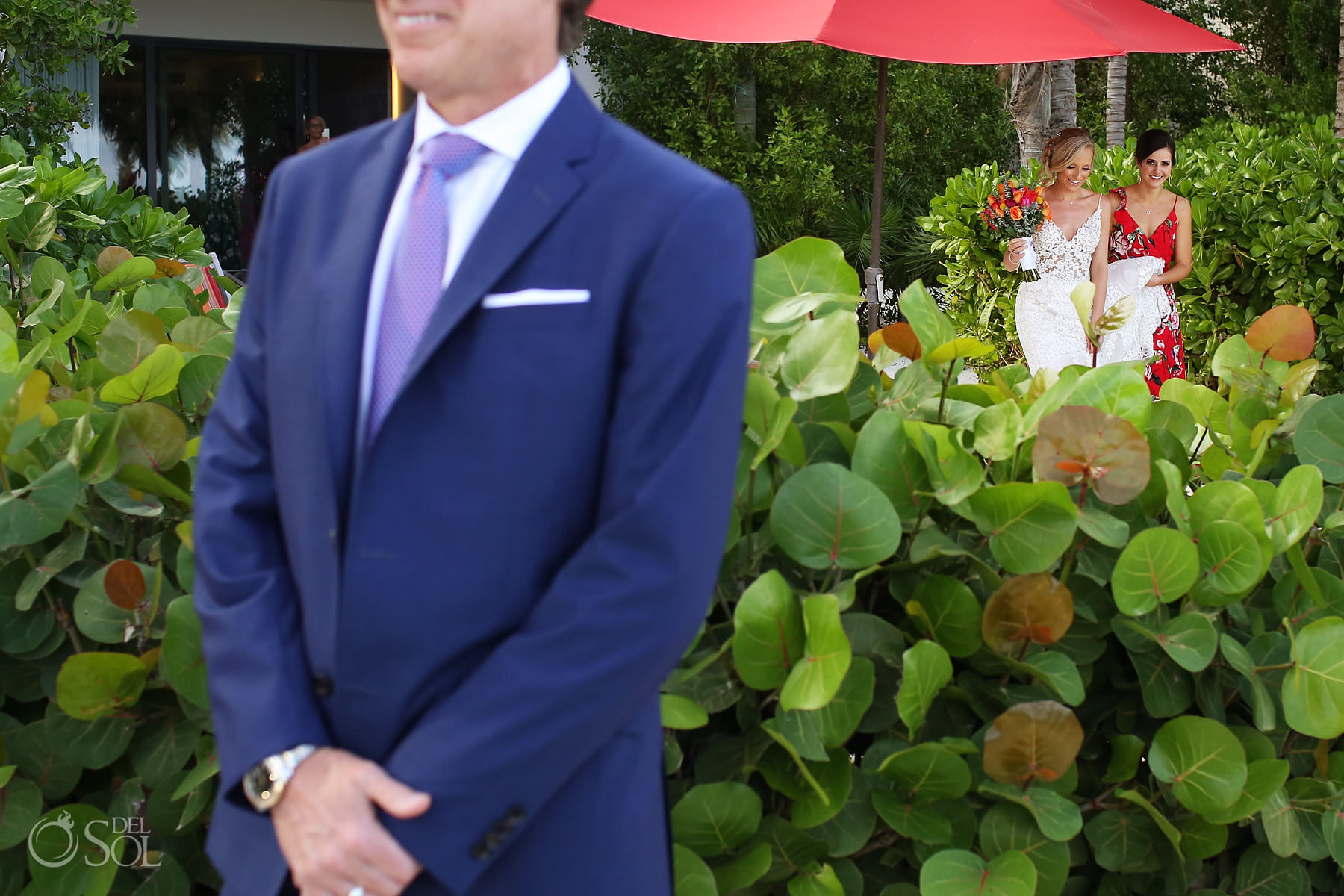 Andaz Mayakoba Wedding Bride and dad first look 