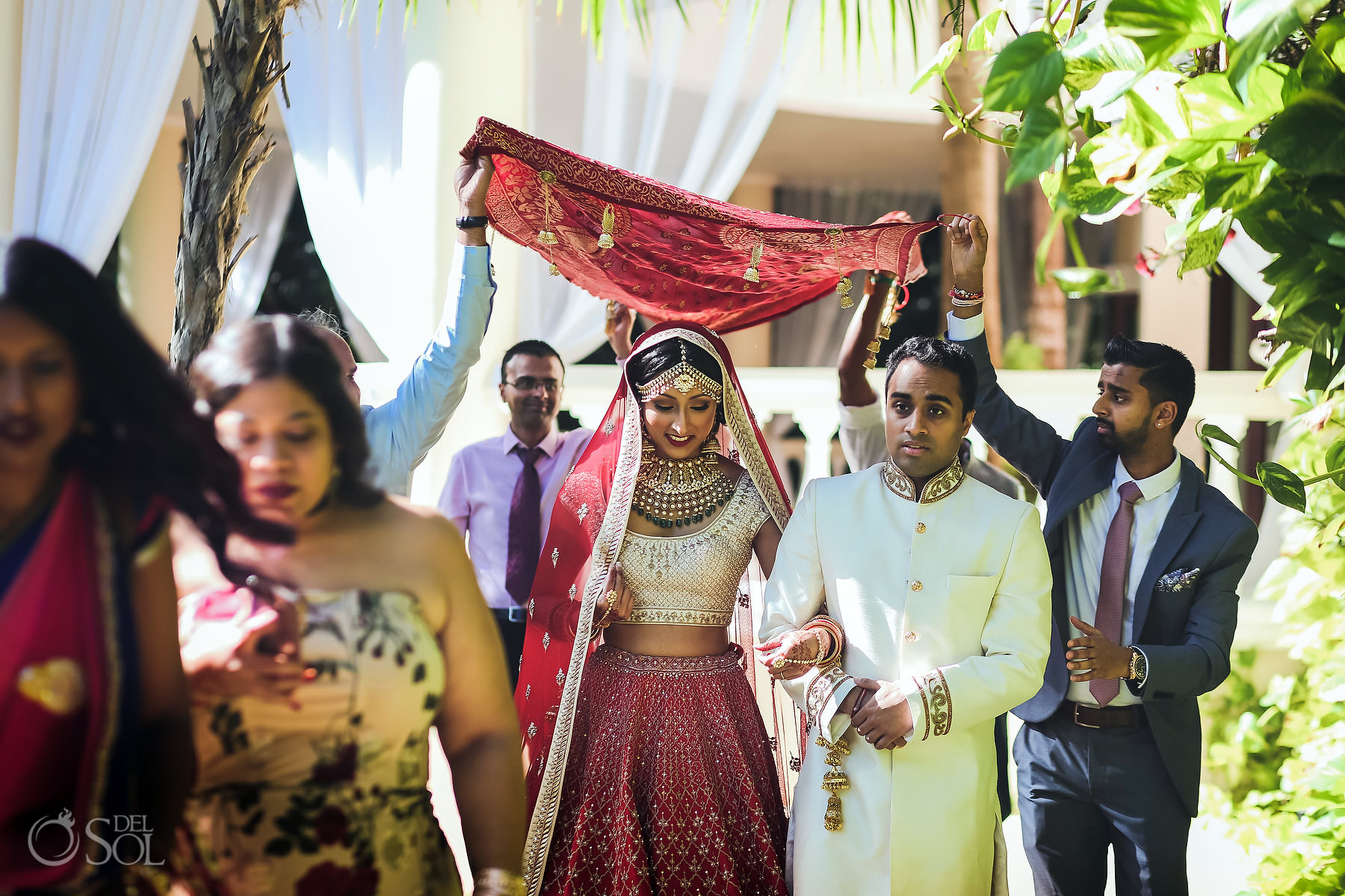 Bride entrance Mexico South Asian Wedding Dreams Tulum Riviera Maya