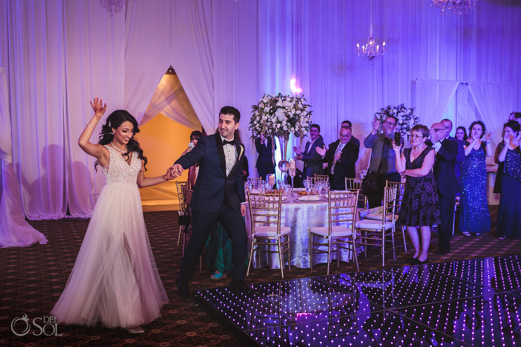 Bride and Groom Entrance Ballroom Tulum Jewish Wedding Reception