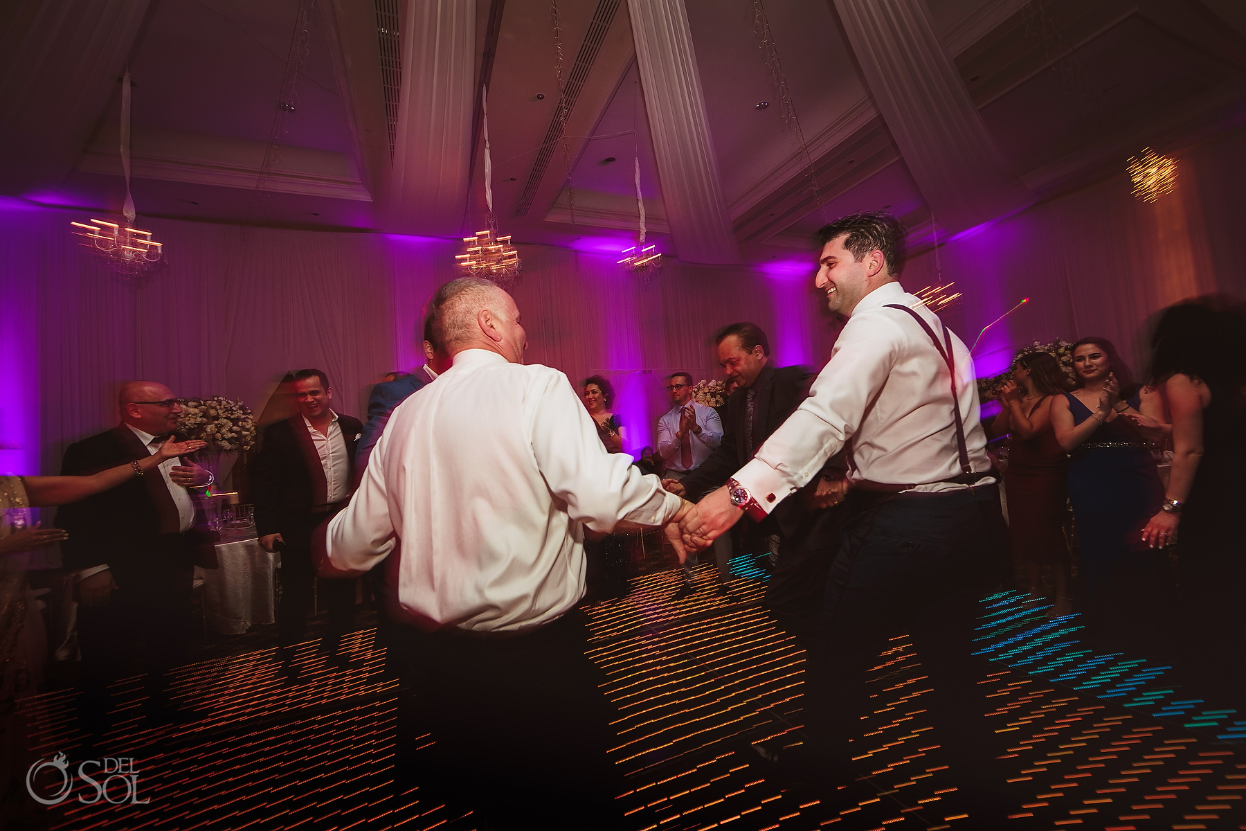 Dancing circle male family members Tulum Jewish Wedding Reception