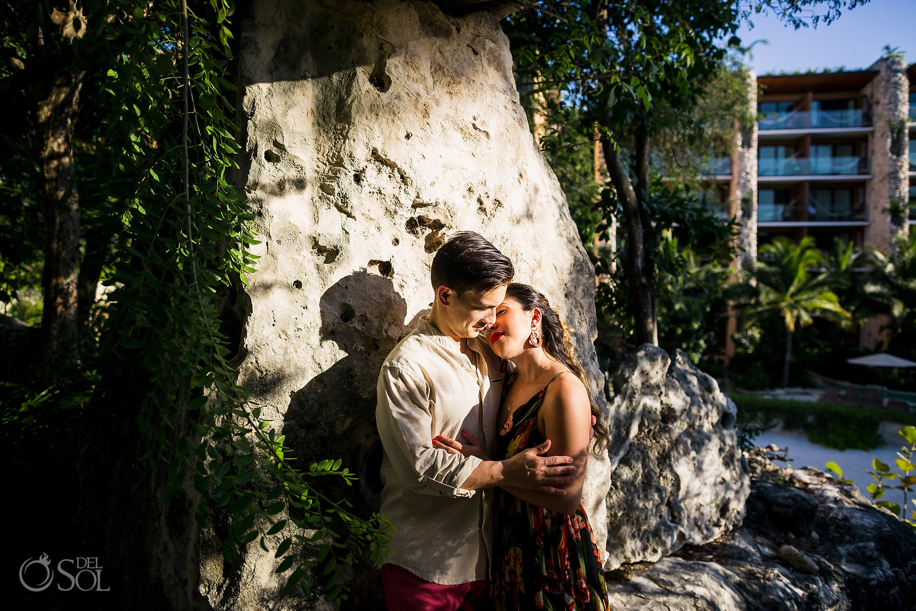 Hotel Xcaret Mexico Portrait Photographer Save the Date Engagement Couple Session