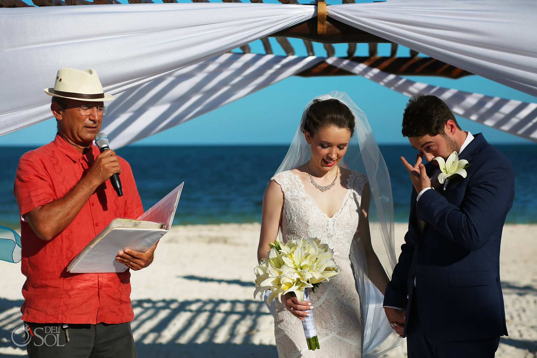 groom in tears Secrets Capri Elopement ceremony 