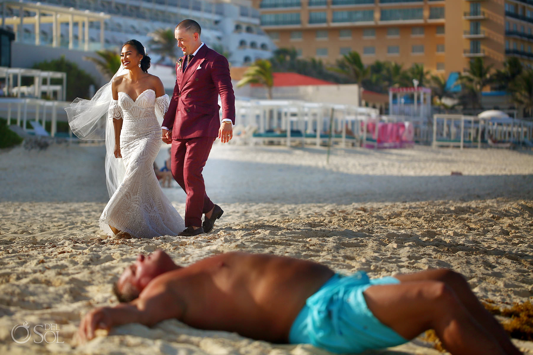 Secrets The Vine Cancun wedding photobomb