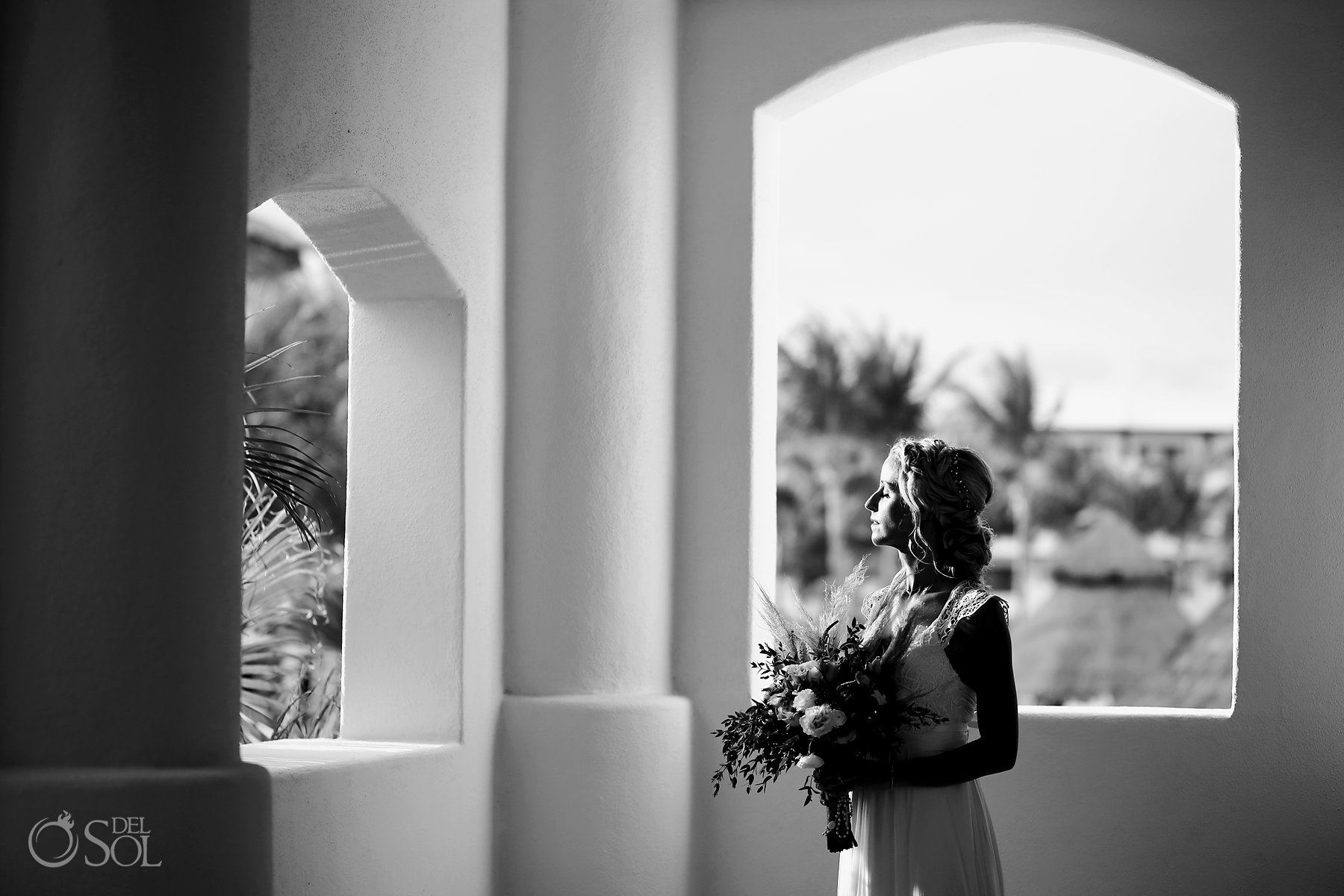 Bride portraits Secrets Maroma Boho Chic Wedding Mexico