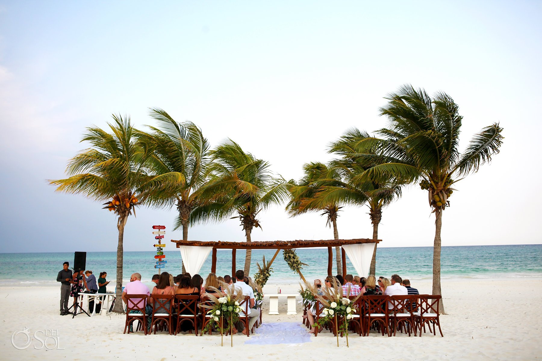 Secrets Maroma Boho Chic Beach Wedding setup