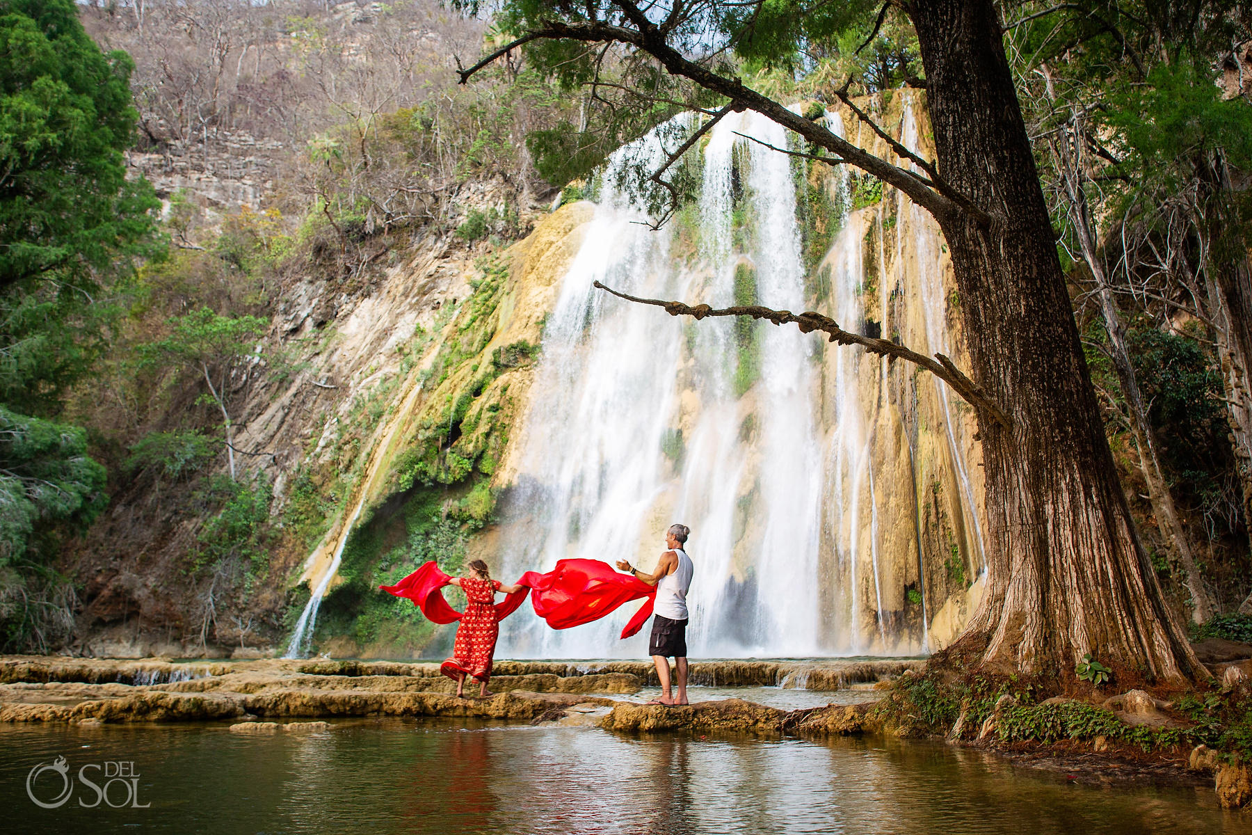 Epic waterfall in Chiapas Mexico