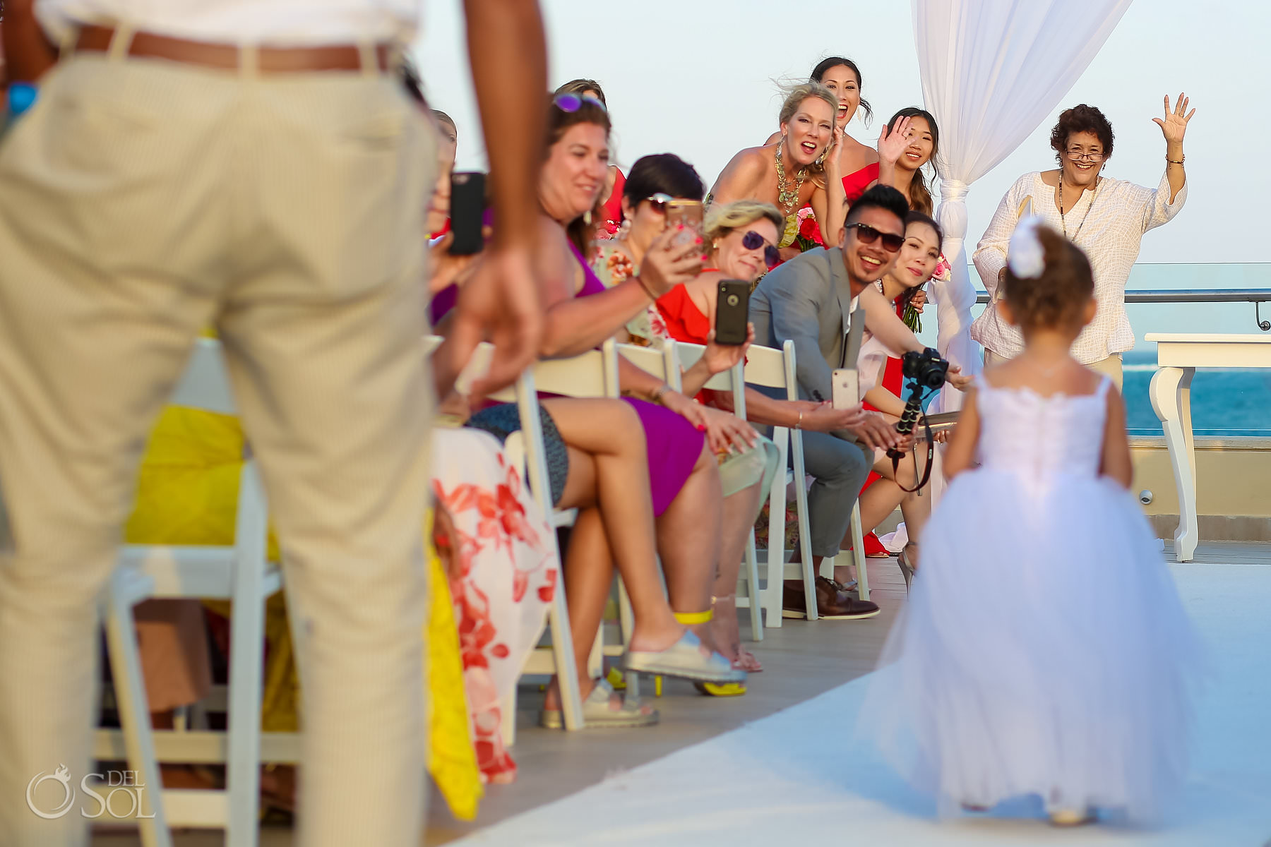 cutest flower girl moments Terrace wedding venue Dreams Riviera Cancun Mexico