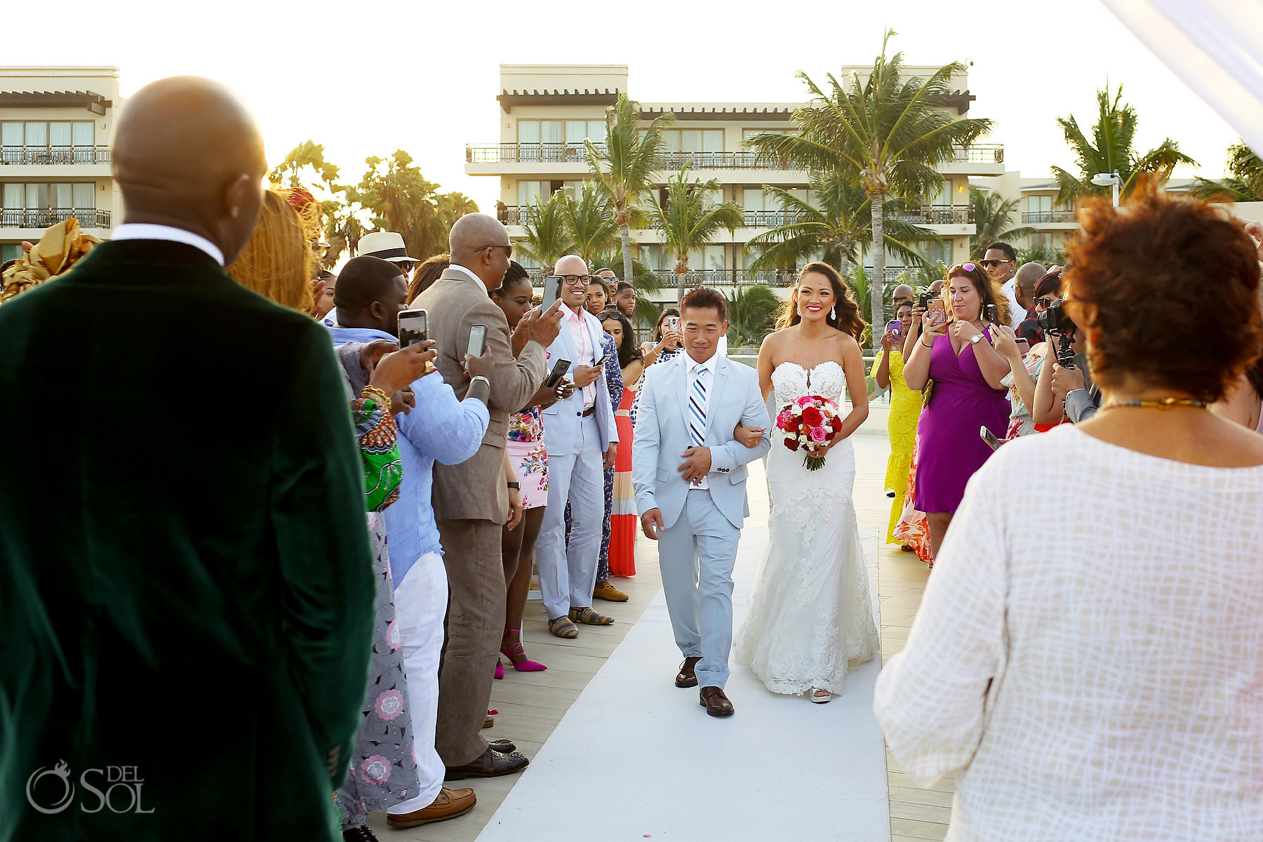 Dreams Riviera Cancun Oceana Rooftop Wedding Bride entrance