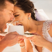 epic cake cutting bride and groom Secrets Maroma Elopement Playa del Carmen Mexico