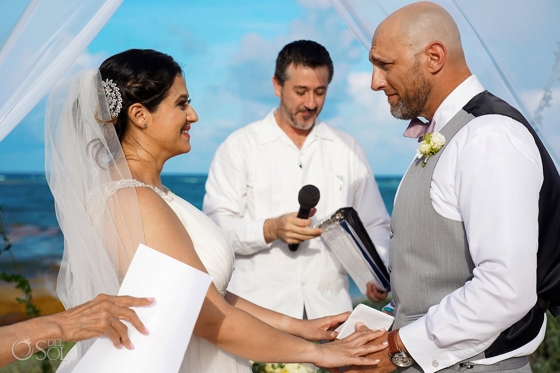 Akumal Bay beach wedding vows Tulum Mexico