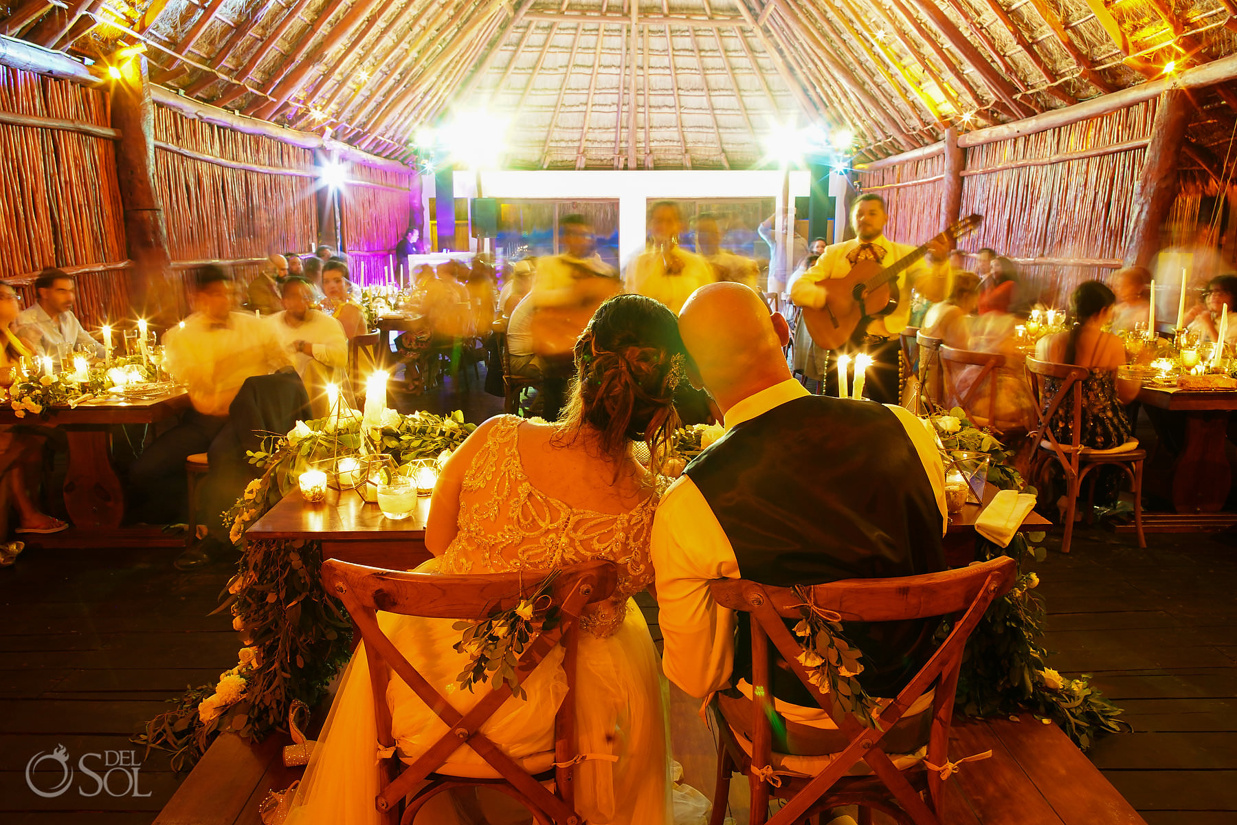 romantic wedding reception photo Akumal Bay labna palapa 