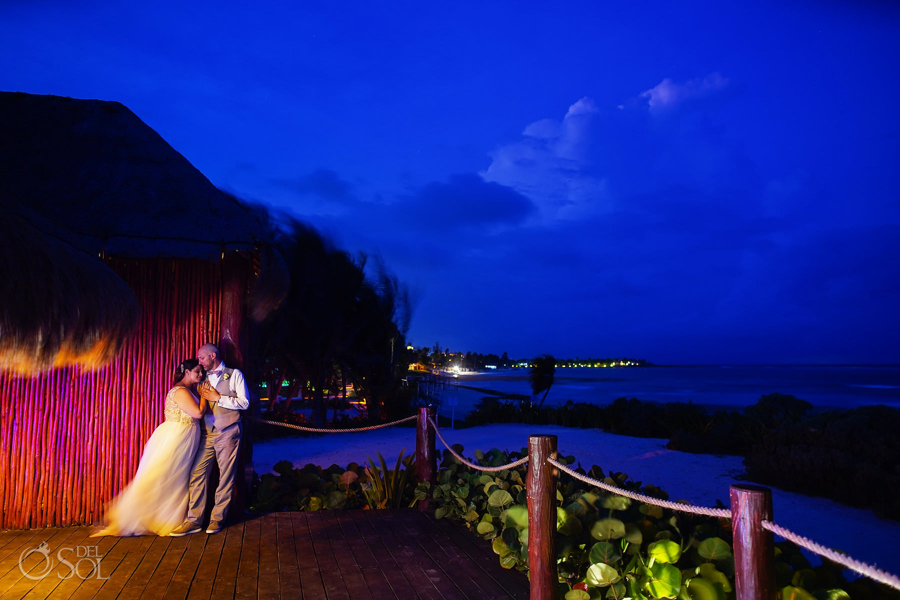 #TravelforLove long exposure portrait akumal bay beach and wellness resort wedding 