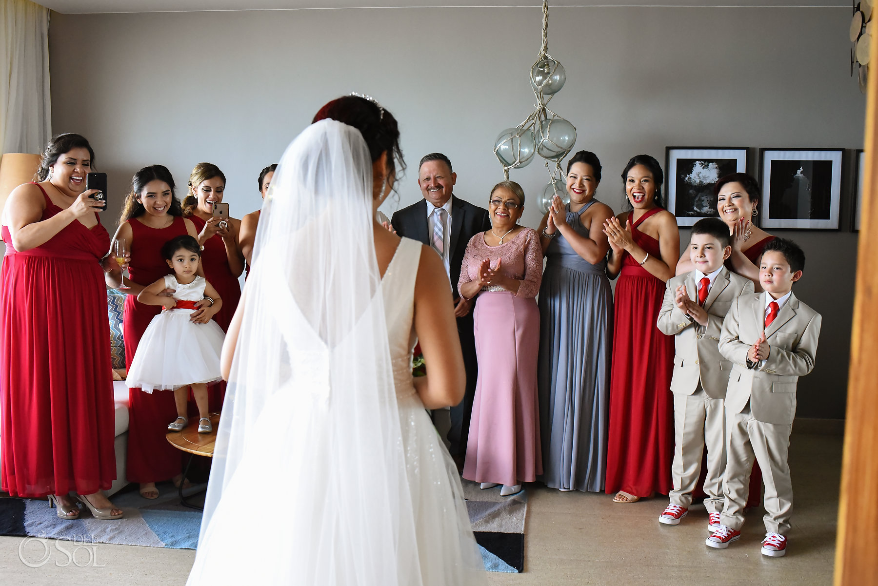 bride family reveal Grand Hyatt Playa del Carmen wedding 