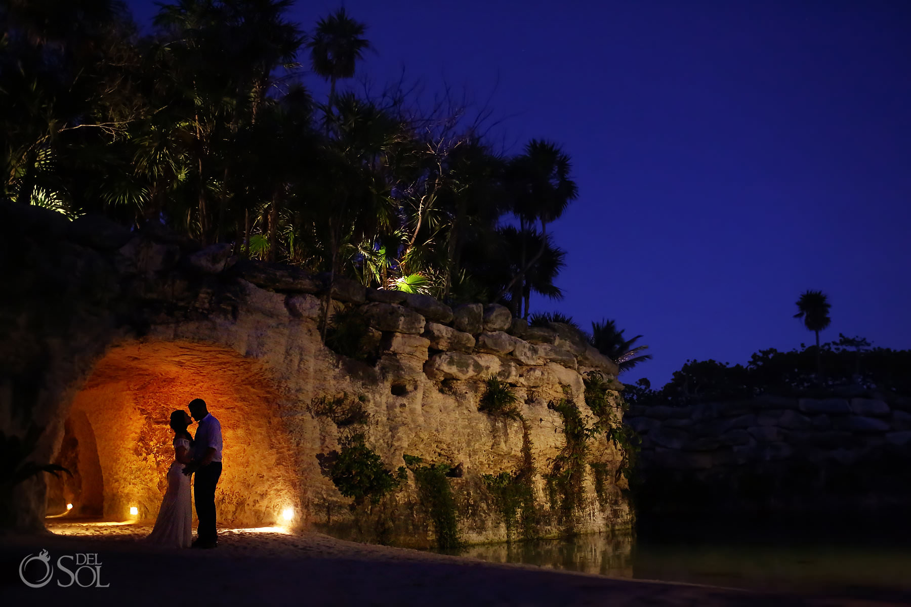 Hotel Xcaret Mexico Wedding reception location Cuevitas Caleta portrait