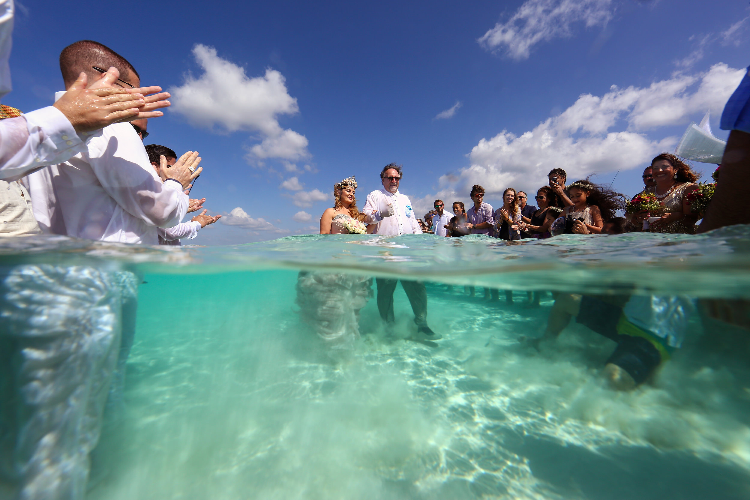 Micro Wedding in the ocean in Cozumel Mexico 