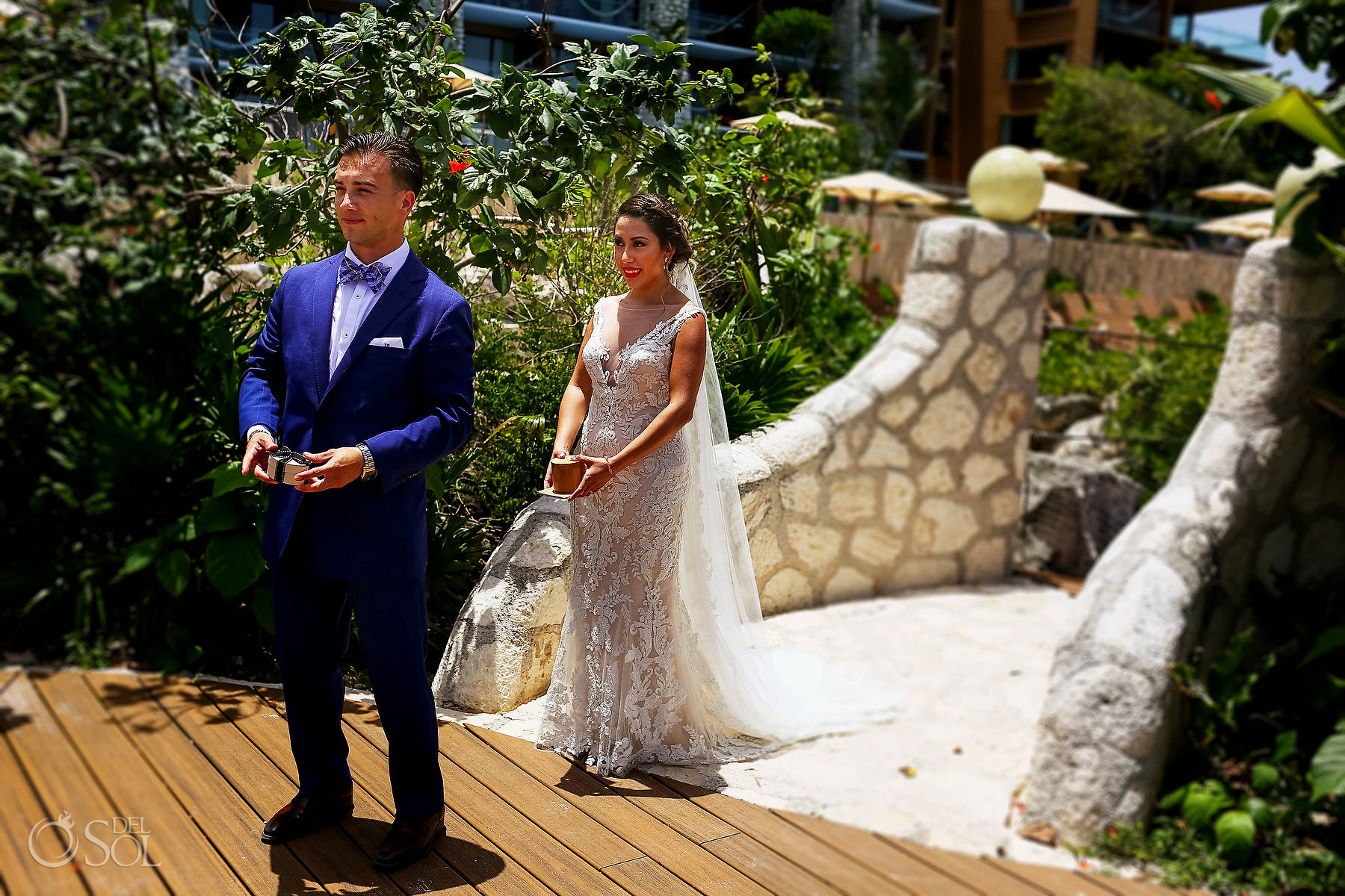 wedding intimate first look Riviera Maya Mexico