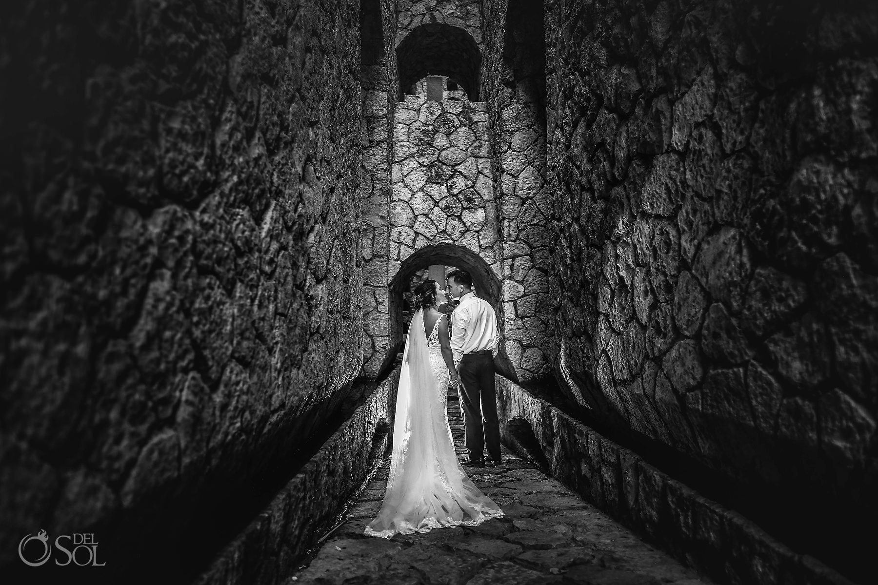 Xcaret Park bride and groom portraits