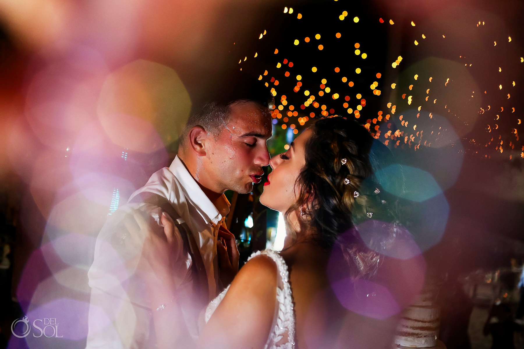 Xcaret destination Wedding night portraits Riviera Maya Mexico