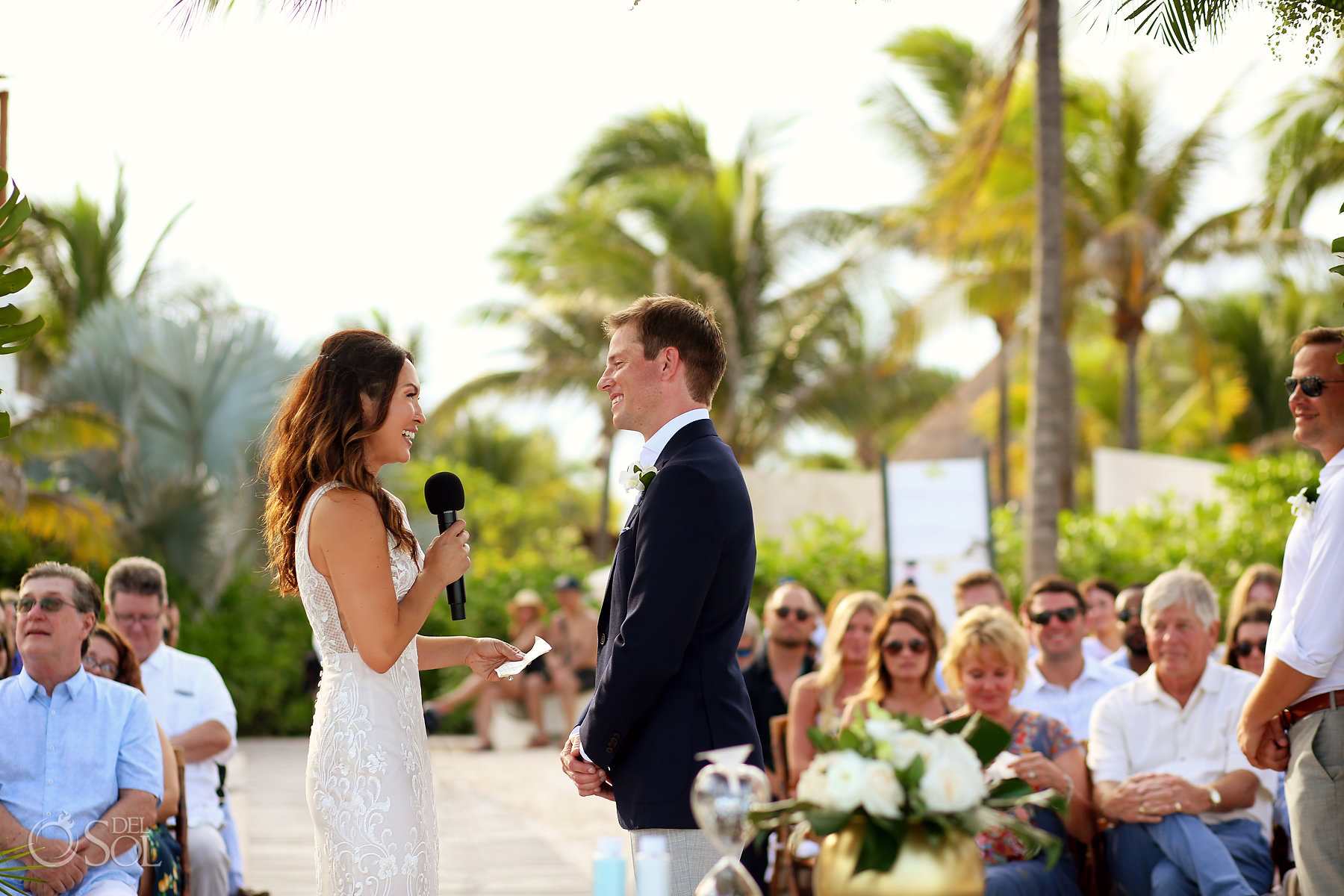 beach wedding ceremony vows exchange