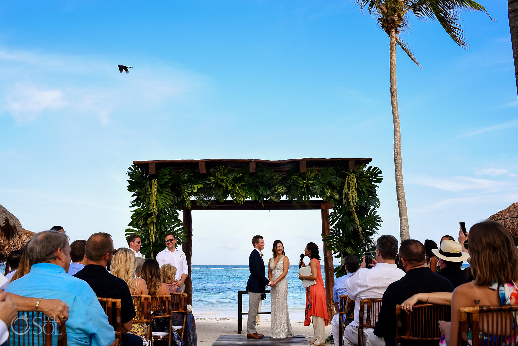 destination beach wedding set up 