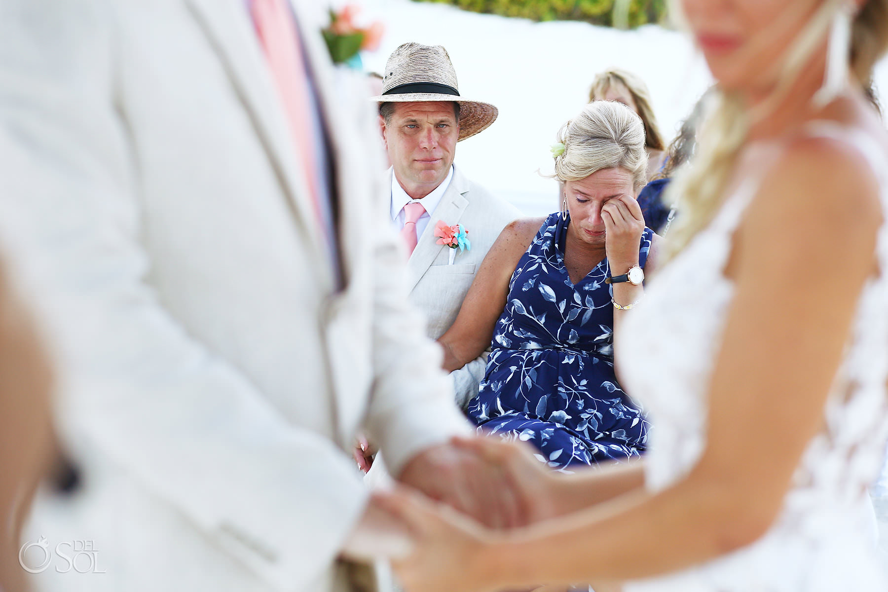 emotional parents at wedding ceremony 