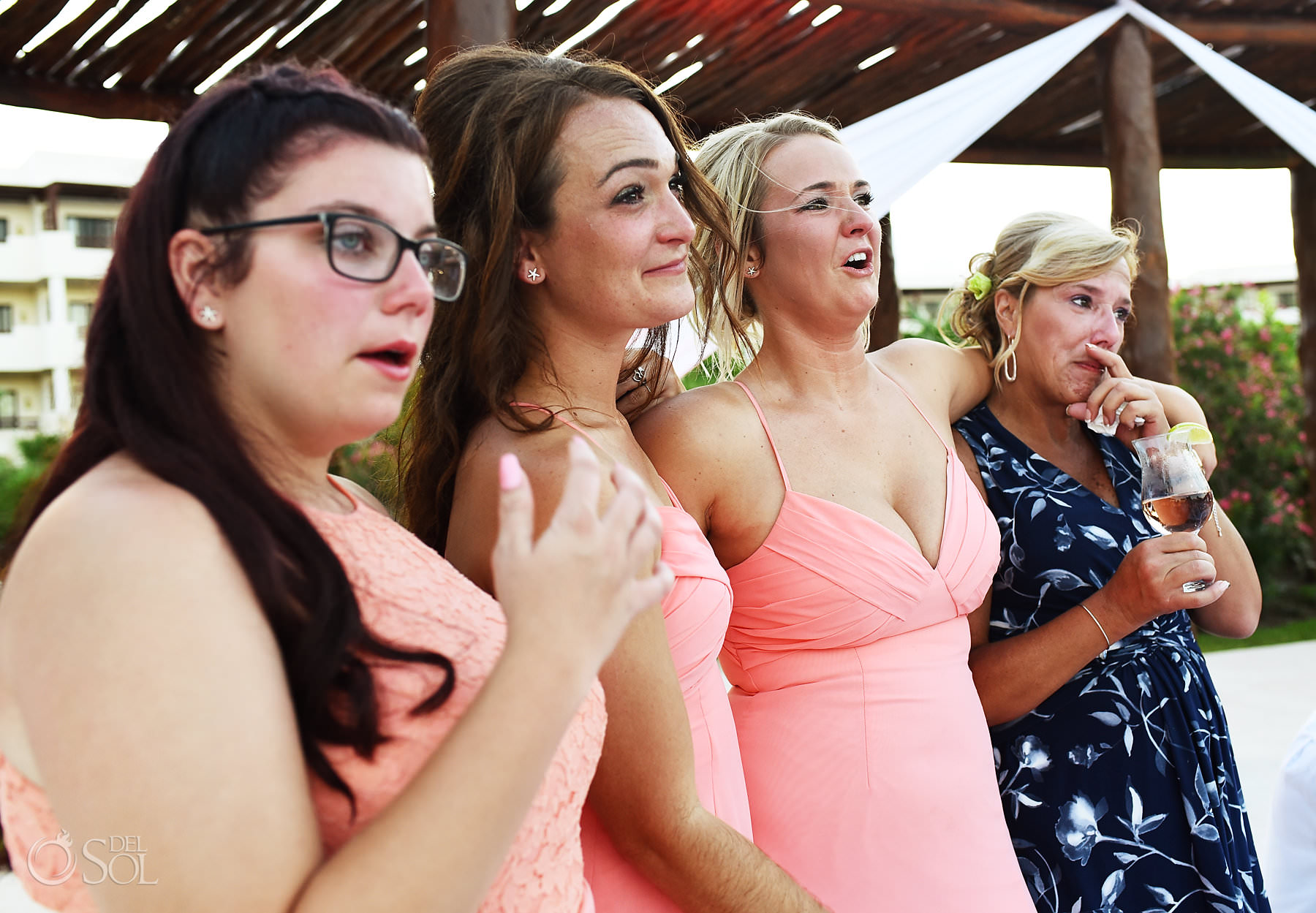 emotional bridal party photos