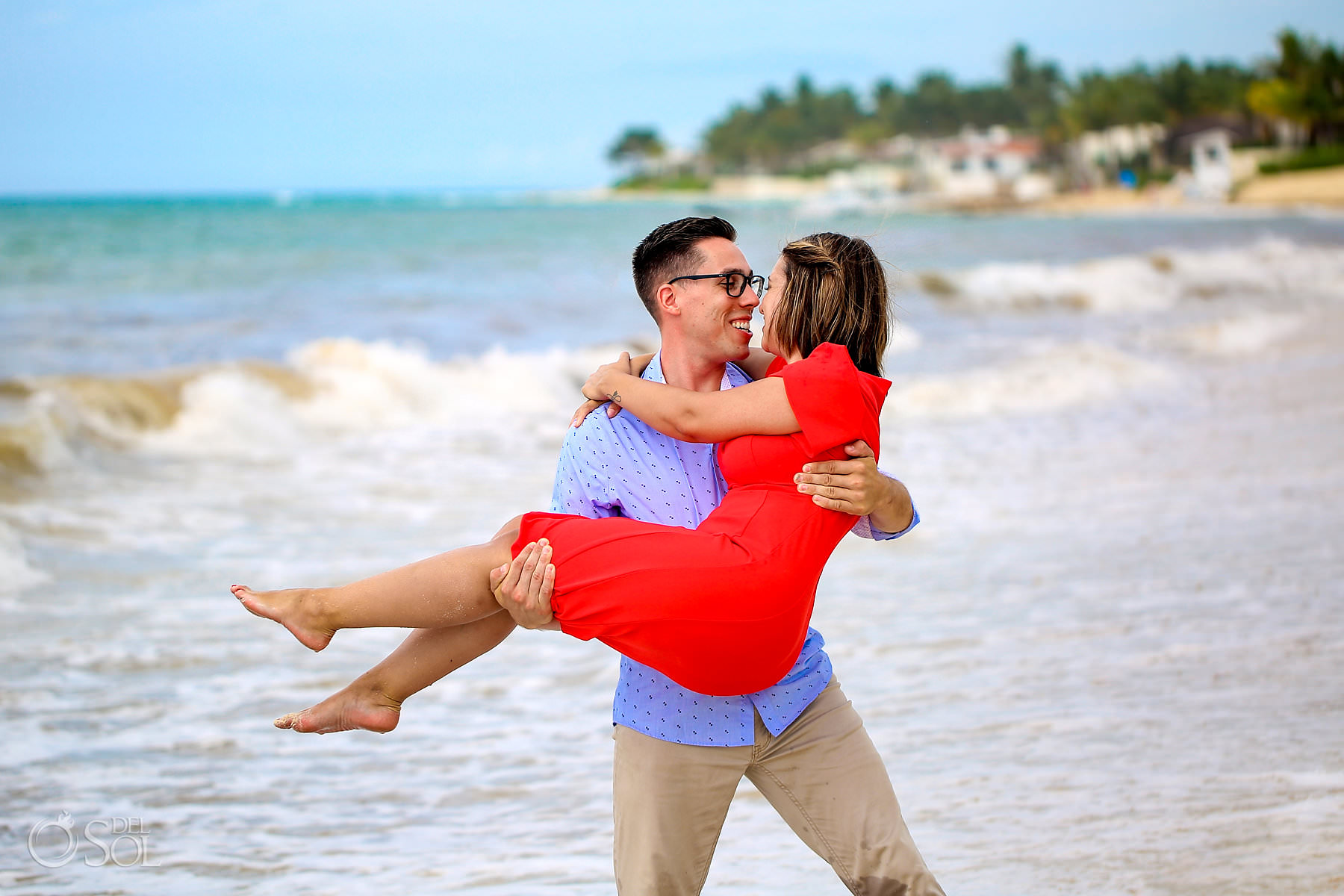 beach engagement portraits