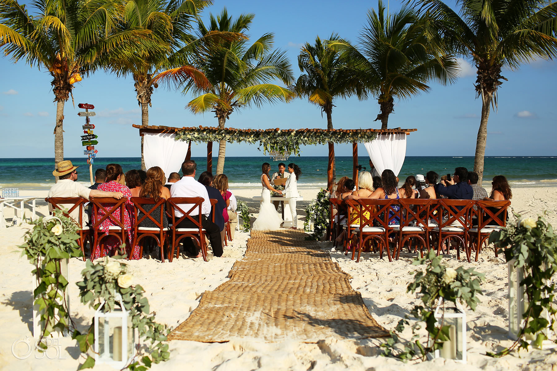 Mexico Same Sex Beach Wedding ceremony at Secrets Maroma