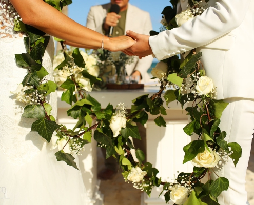 lace ceremony Mexico Same Sex Wedding at Secrets Maroma Beach Riviera Cancun