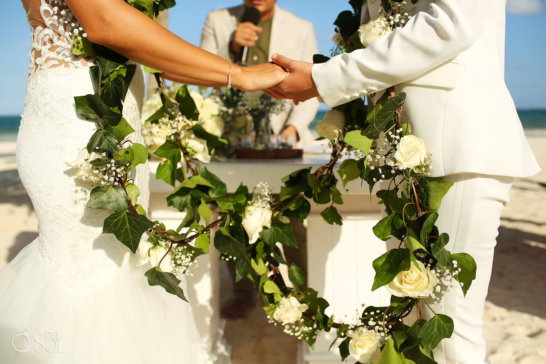 lace ceremony Mexico Same Sex Wedding at Secrets Maroma Beach Riviera Cancun
