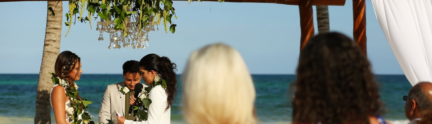 Mexico Same Sex Wedding beach ceremony at Secrets Maroma Beach Riviera Cancun