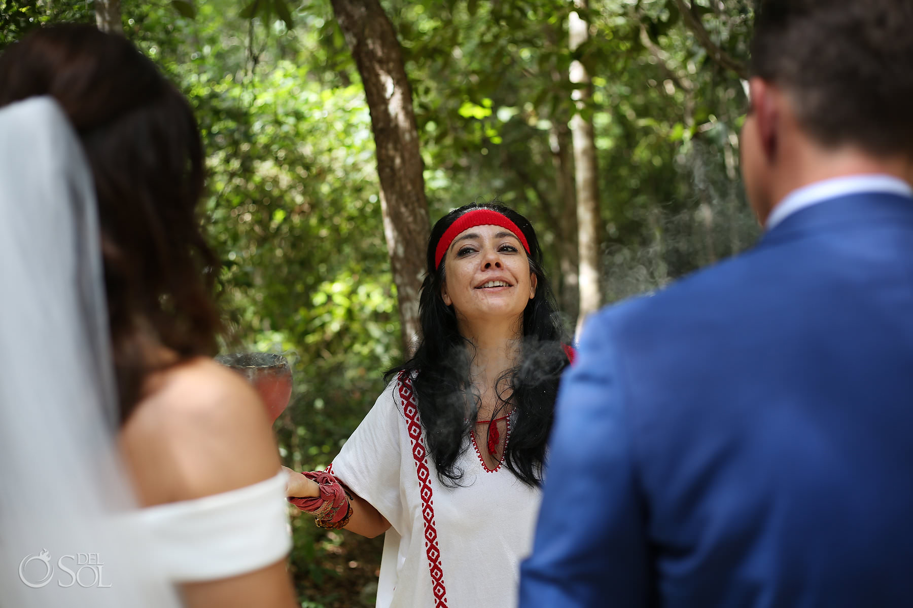 Spiritual ceremony eloping in cenotes in mexico