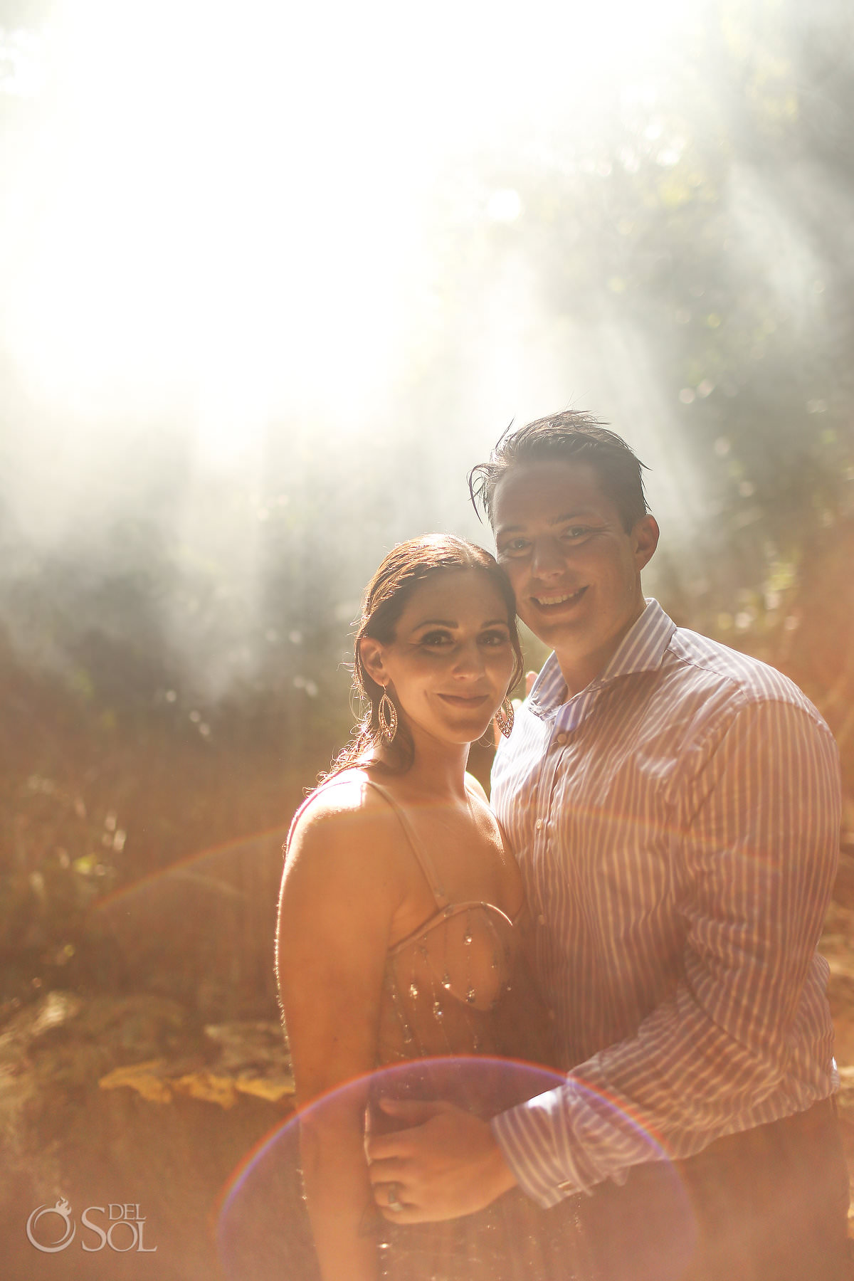 Bride and groom Eloping in cenotes in mexico