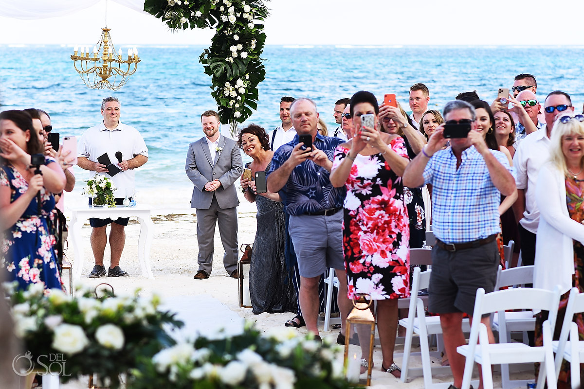 first look Dreams Riviera Cancun Beach Wedding 