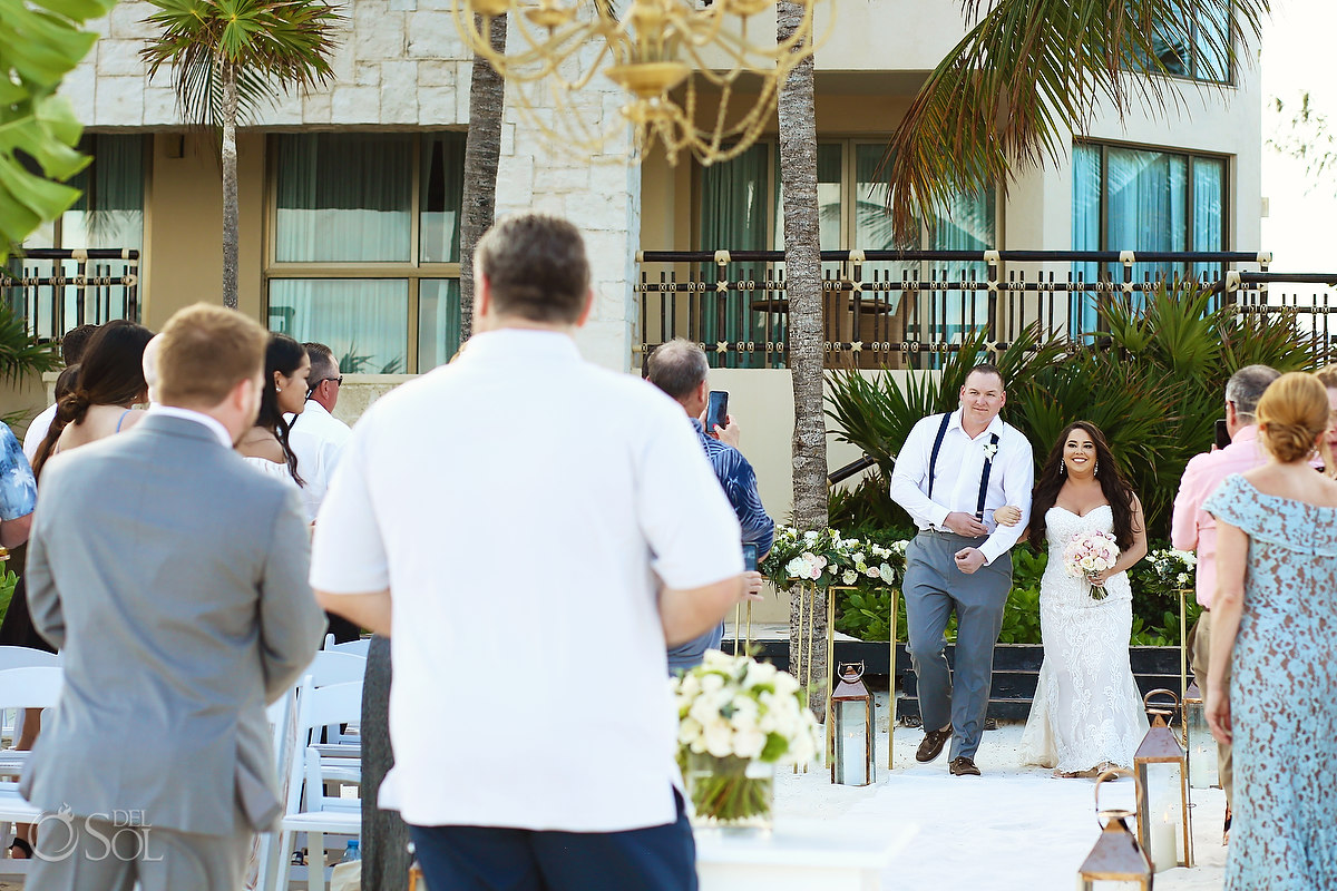 bride entrance Dreams Riviera Cancun Beach Wedding 