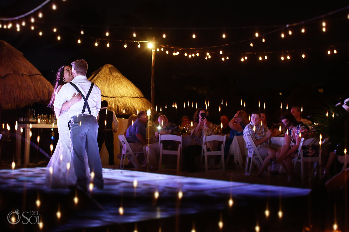 first dance Dreams Riviera Cancun Beach Wedding reception