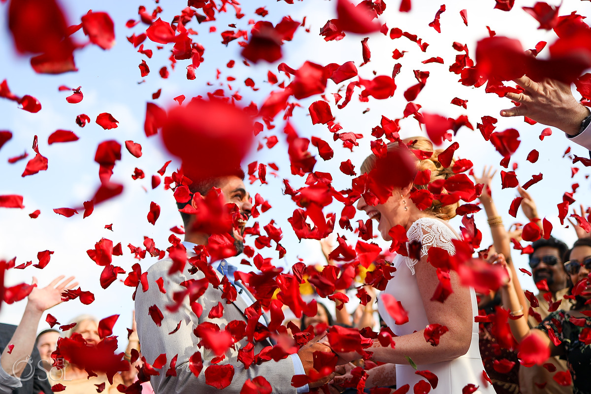 Rose petals for a Patio Deck Now Jade Wedding