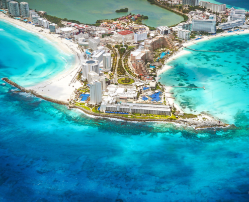 Aerial Photography Cancun Hotel Zone