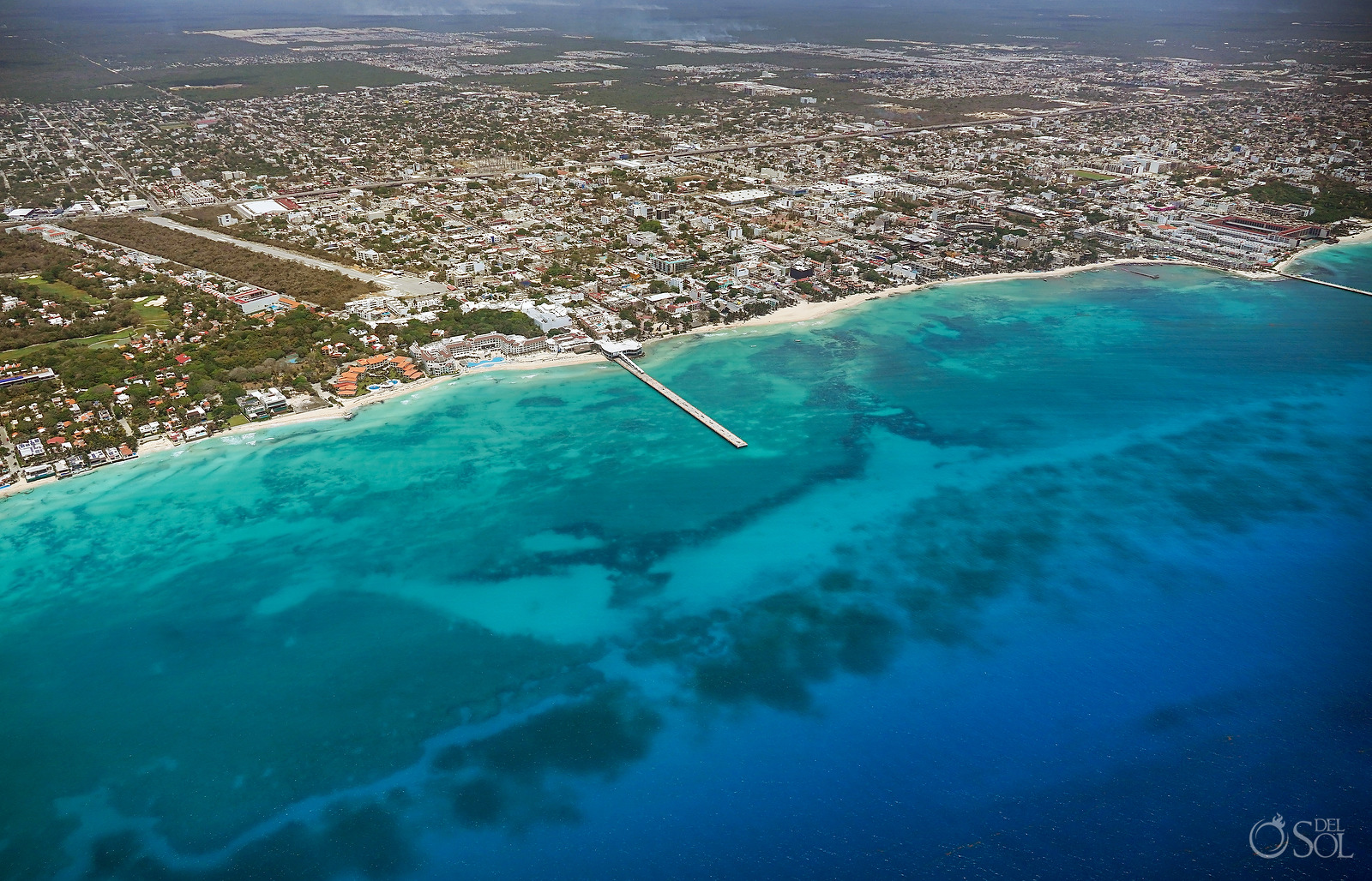 Playa del Carmen Aerial Photography without tourists 
